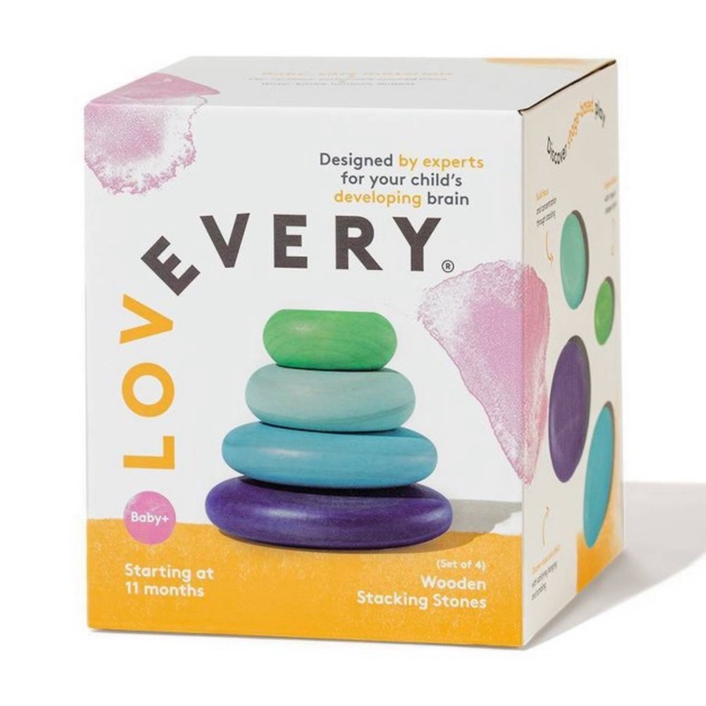 NWT Lovevery colorful wooden stacking stones